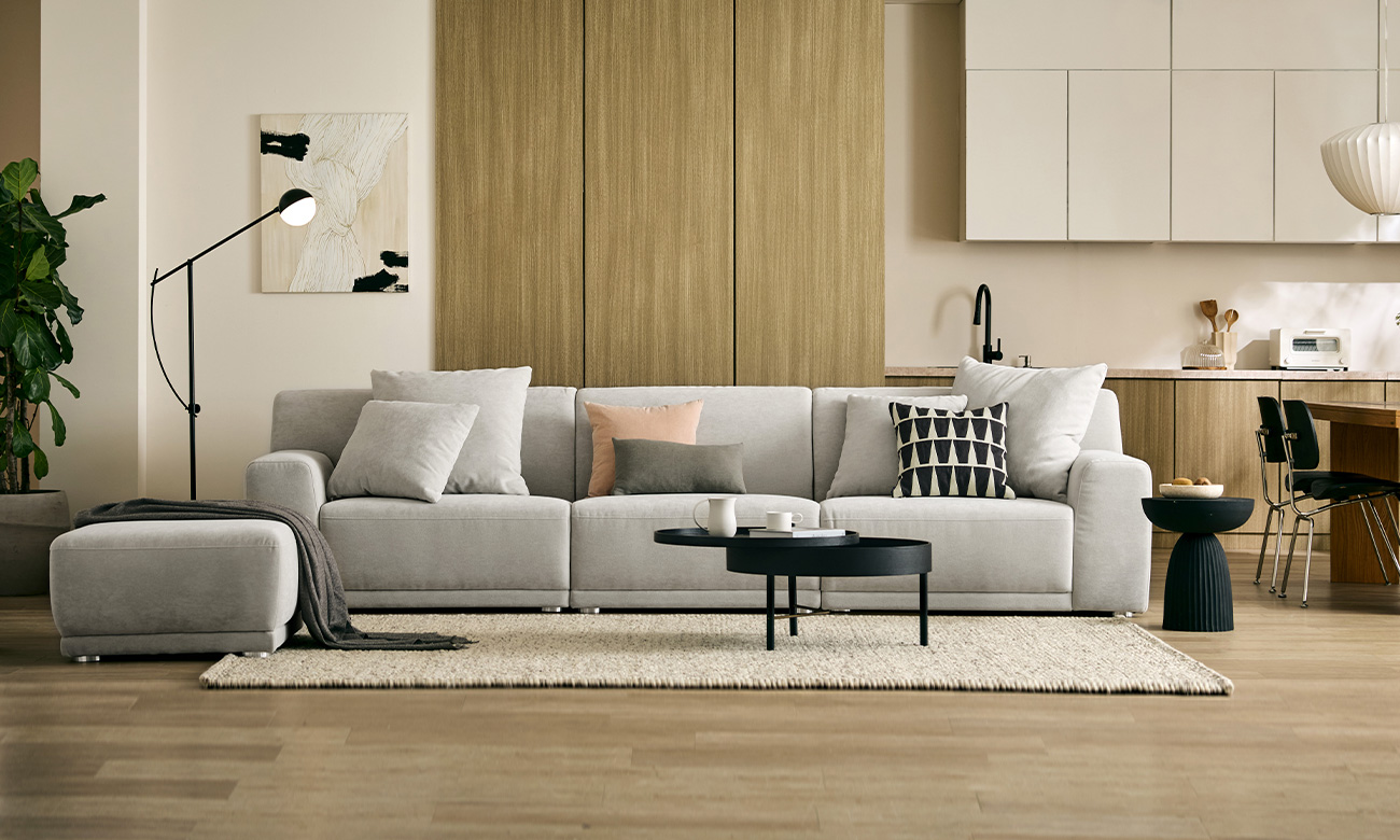 [Verona 7%] 머쉬 4인 베로나 패브릭 소파+쿠션4개