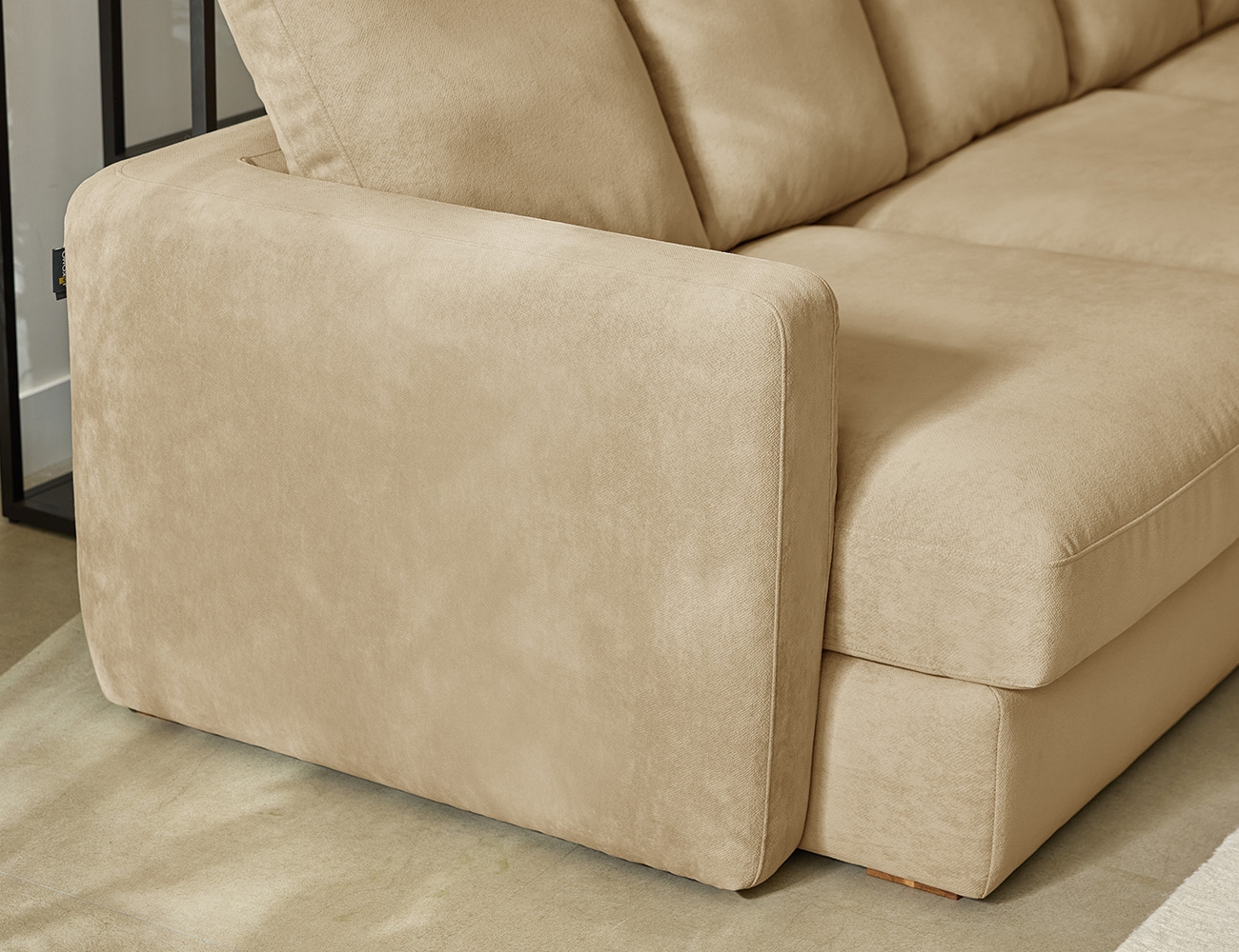 칼리프 4인 카우치형 베로나 패브릭 소파+쿠션10개(허리3/사각7)