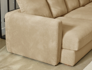 칼리프 4인 카우치형 베로나 패브릭 소파+쿠션10개(허리3/사각7)