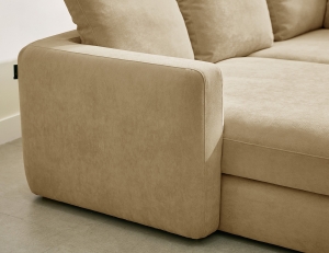 칼리프 3인 베드카우치형 베로나 패브릭 소파+쿠션7개(허리2/사각5)