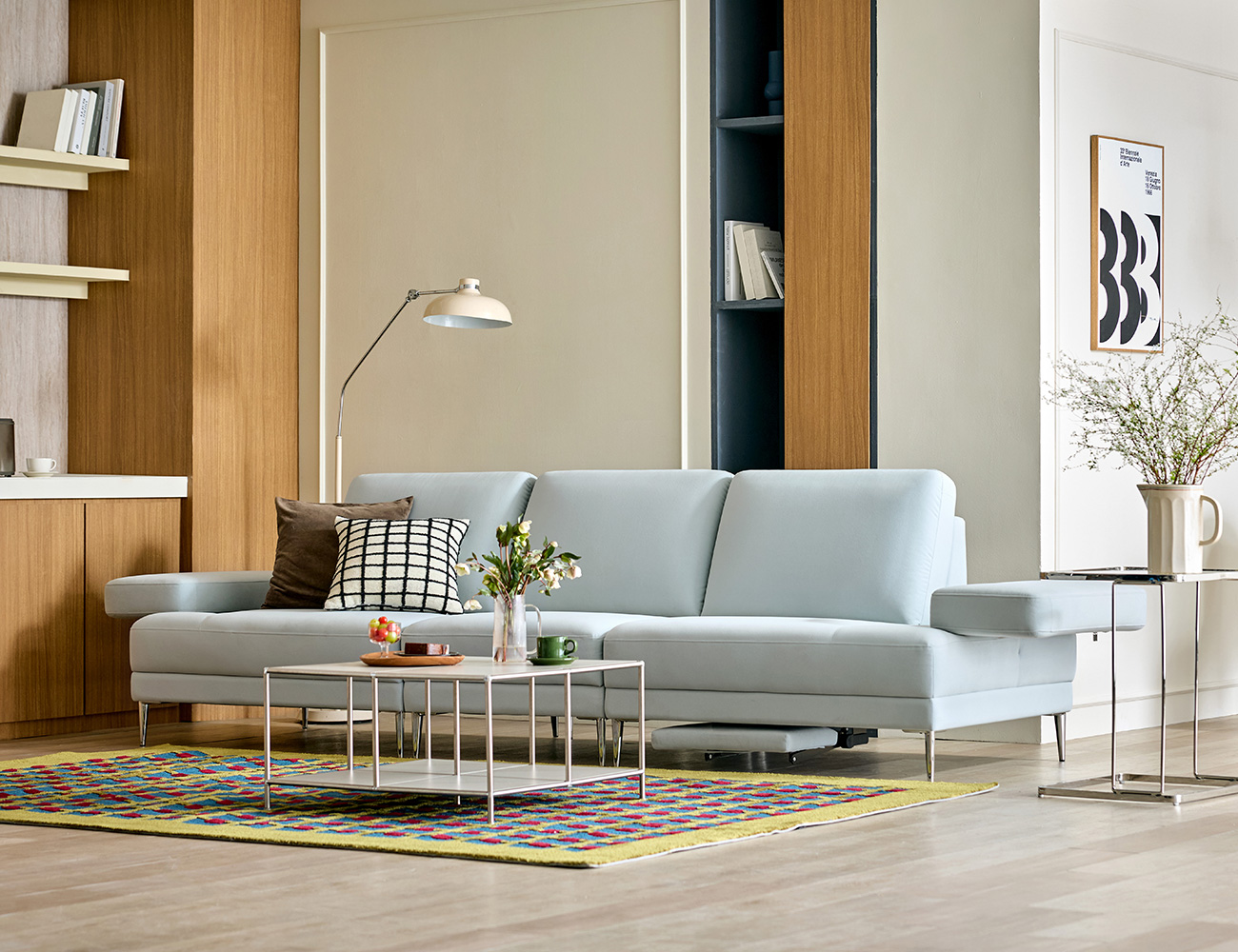 [Refurb Selection 40%] [리퍼브] 아우스 4인 풋레스트 기능성 세레나 패브릭 소파