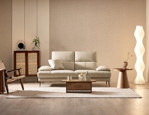 [Refurb Selection 35%] [리퍼브] 베스티 3인 천연면피 소가죽 소파+스툴+쿠션2개