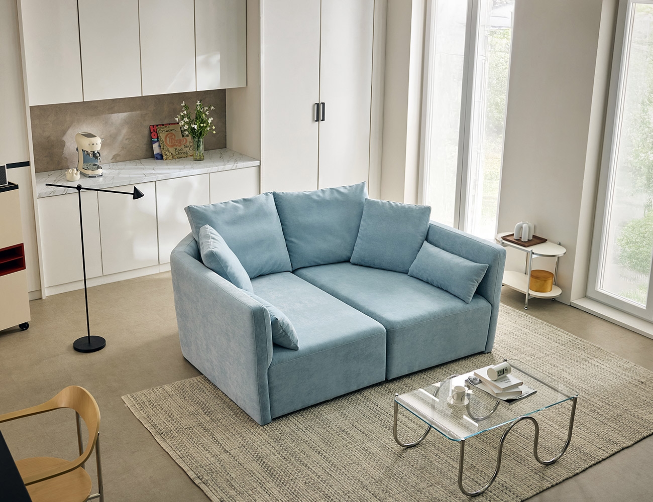 파베 4인&nbsp;베로나 패브릭&nbsp;소파+쿠션6개