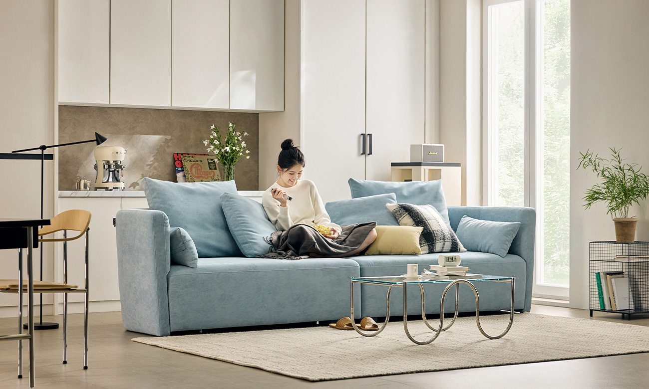 [Verona 7%] 파베 4인 베로나 패브릭 소파+쿠션6개