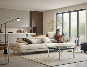 [Refurb Selection 30%] [리퍼브] 누사두아 4인 기능성 슈렁큰&nbsp;천연면피 소가죽 소파+스툴+쿠션2개