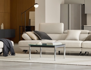 [Refurb Selection 30%] [리퍼브] 누사두아 4인 기능성 슈렁큰&nbsp;천연면피 소가죽 소파+스툴+쿠션2개