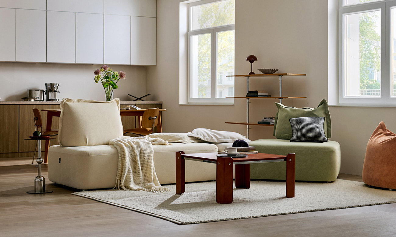 [Verona 7%] 아렌드 모듈 4인 코너형 베로나 패브릭 소파(A+B+D)+쿠션4(대1/중1/소2)