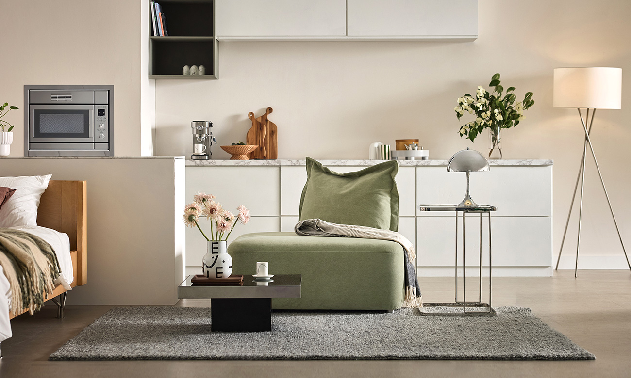 [Verona 7%] 아렌드 모듈B 1인 베로나 패브릭 소파+쿠션1개(중1)