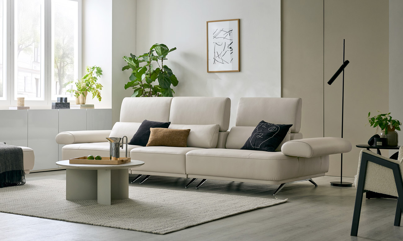 루페 멀티 4인 기능성 천연면피 소가죽 소파(전측면가죽적용)+쿠션3개