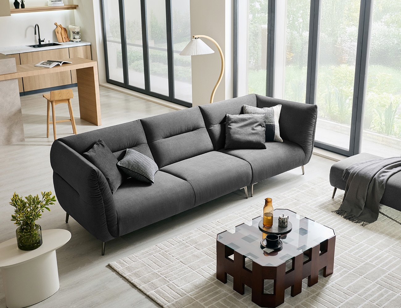 [CURATION 7%] 타피 4인 젠위브 패브릭 소파+쿠션2개