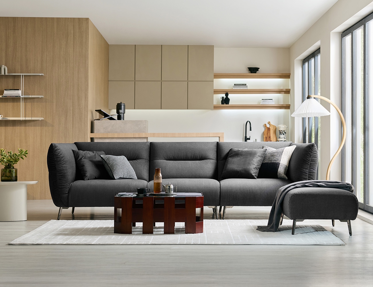 [CURATION 7%] 타피 4인 젠위브 패브릭 소파+쿠션2개