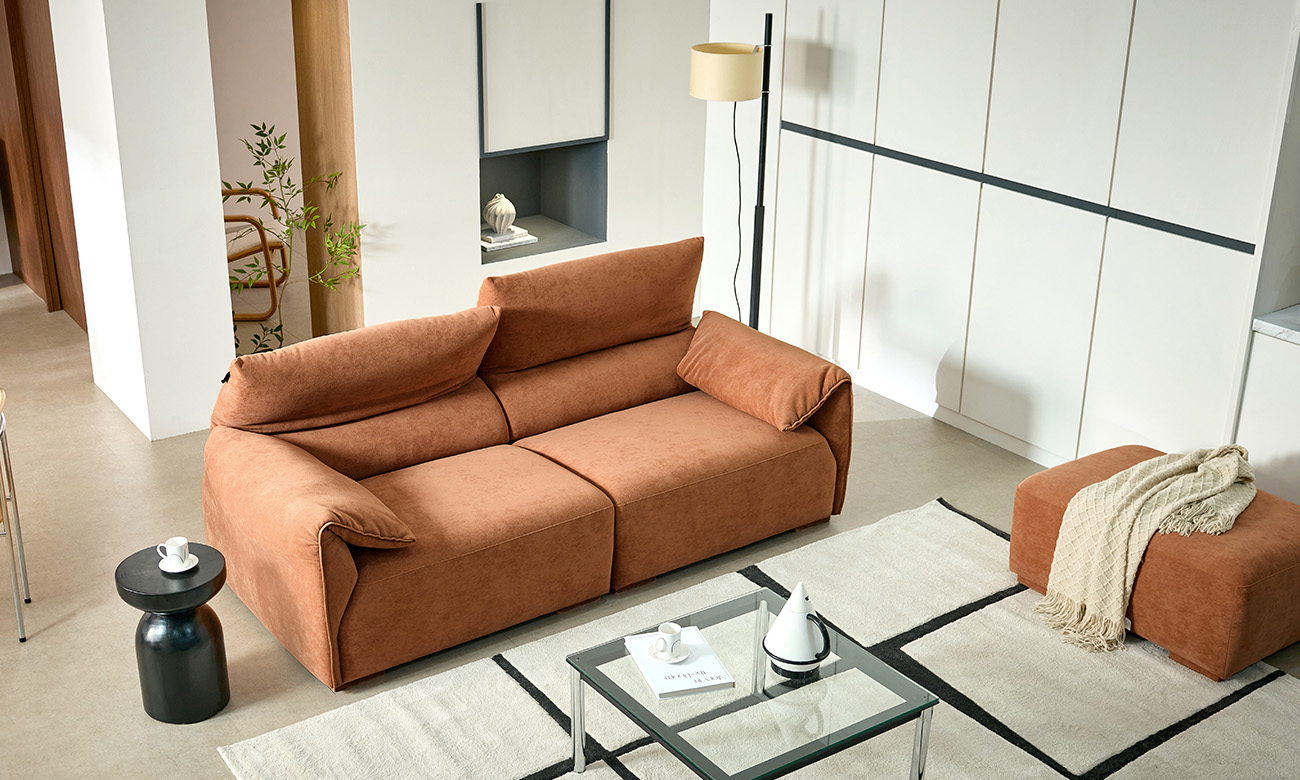 [Refurb Selection 50%] [리퍼브] 소브 3인 기능성 베로나 패브릭 소파+스툴