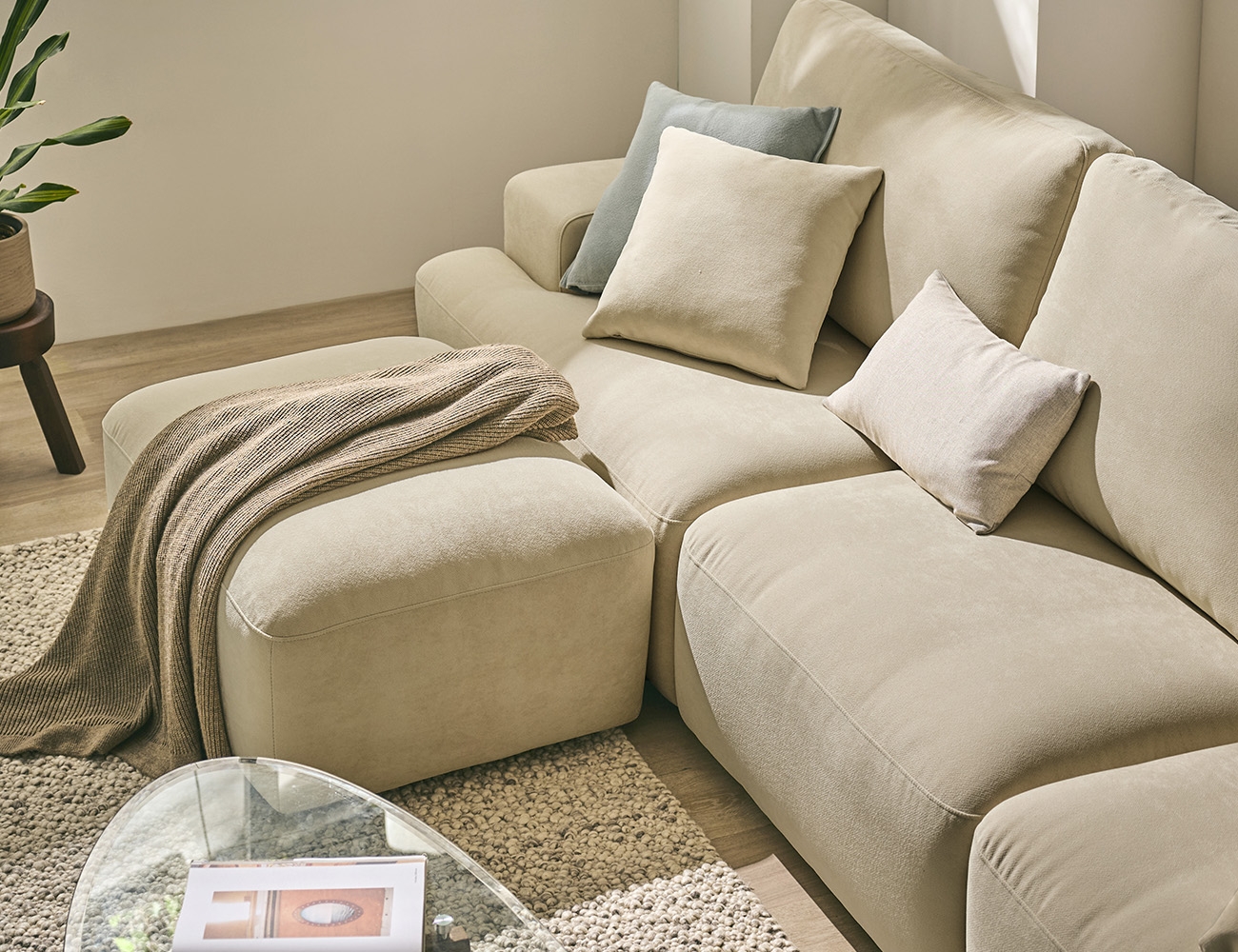 아워 4인 베로나&nbsp;패브릭&nbsp;소파+쿠션2개