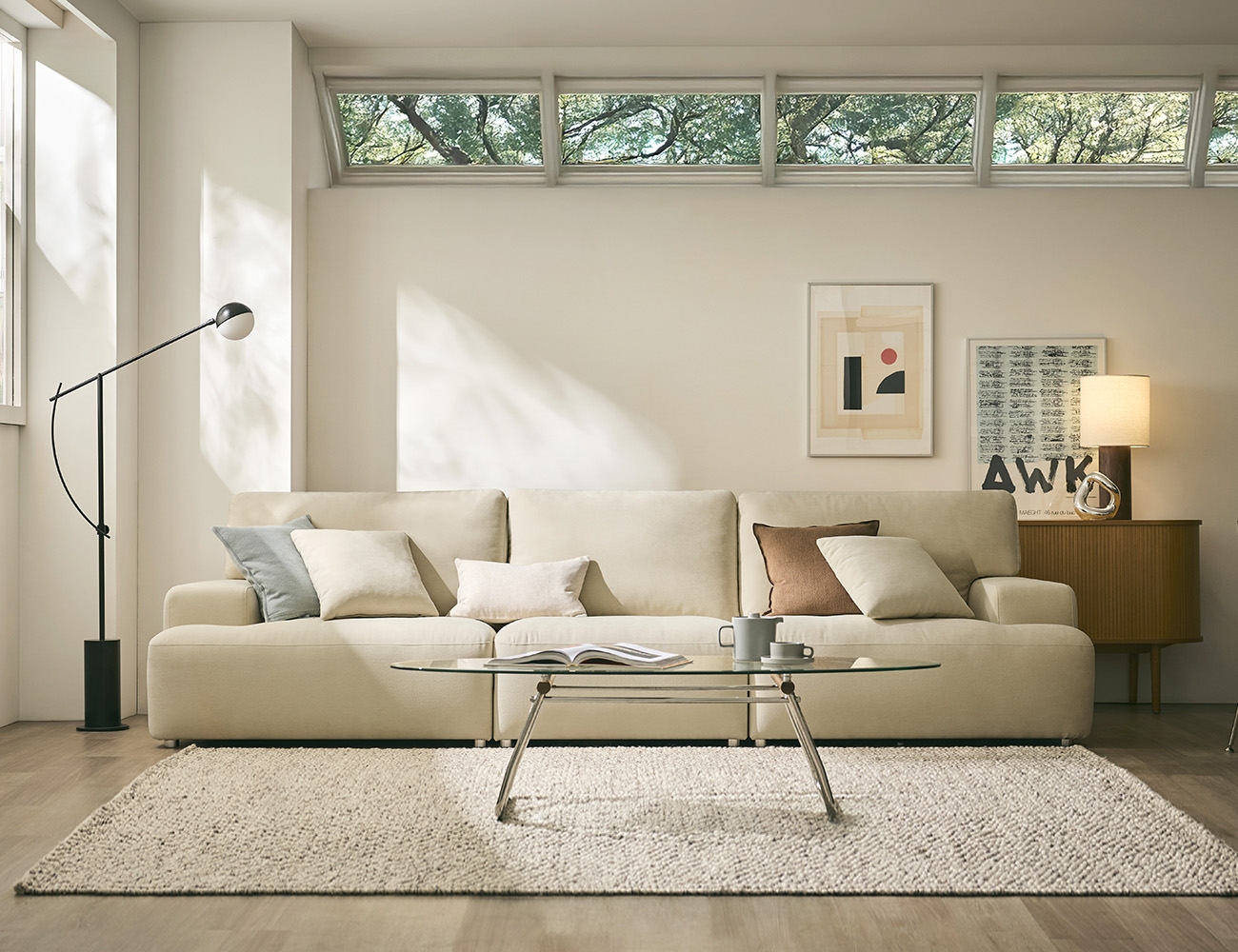 아워 4인 베로나&nbsp;패브릭&nbsp;소파+쿠션2개