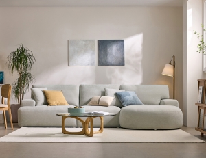 아워 4인 카우치형 베로나&nbsp;패브릭&nbsp;소파+쿠션2개