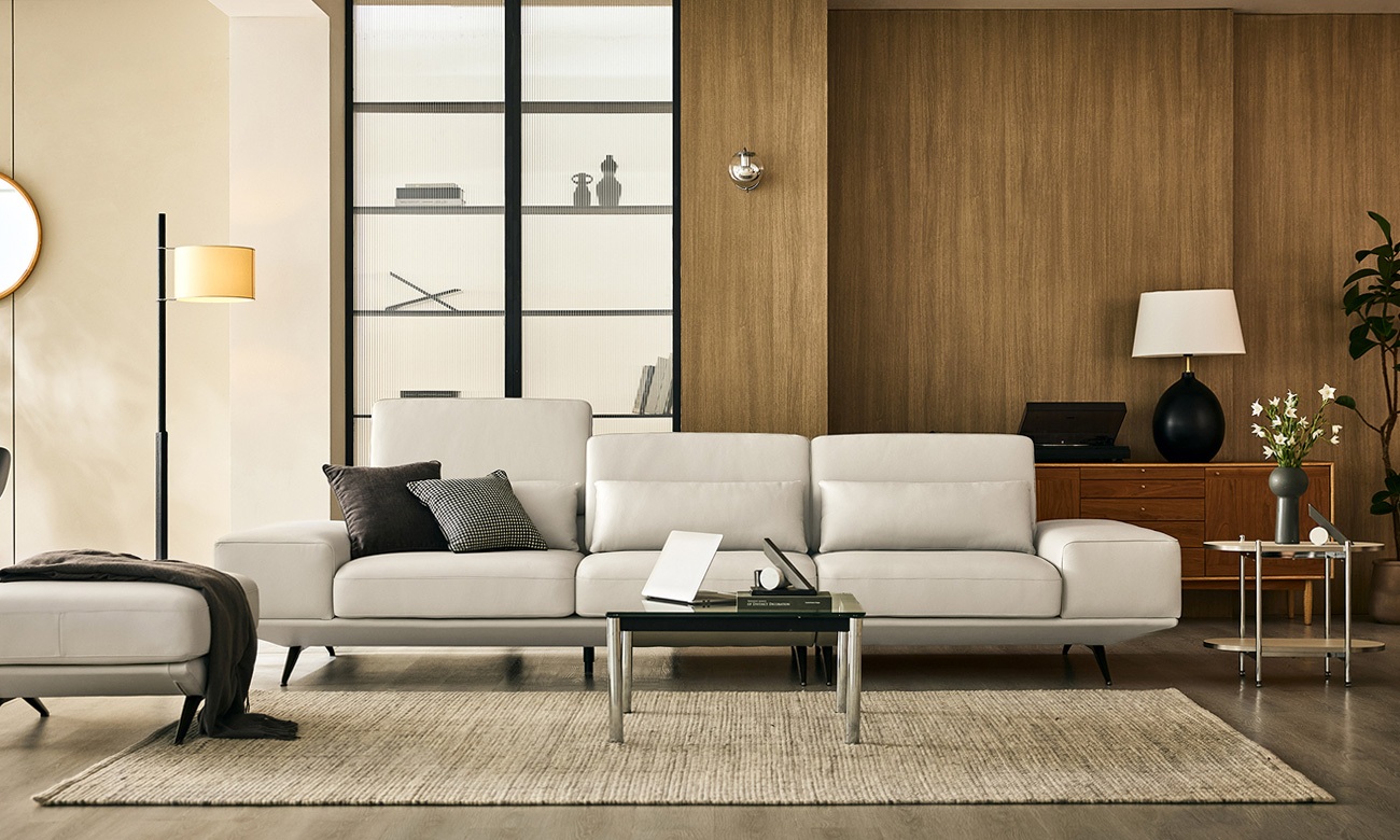 알바니오 하이 4인 기능성 슈렁큰 천연면피 소가죽 소파(전측면가죽적용)+쿠션3개