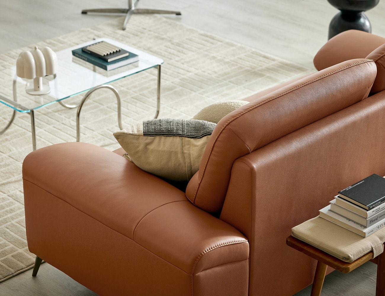 드로우 3인 천연면피 소가죽 소파