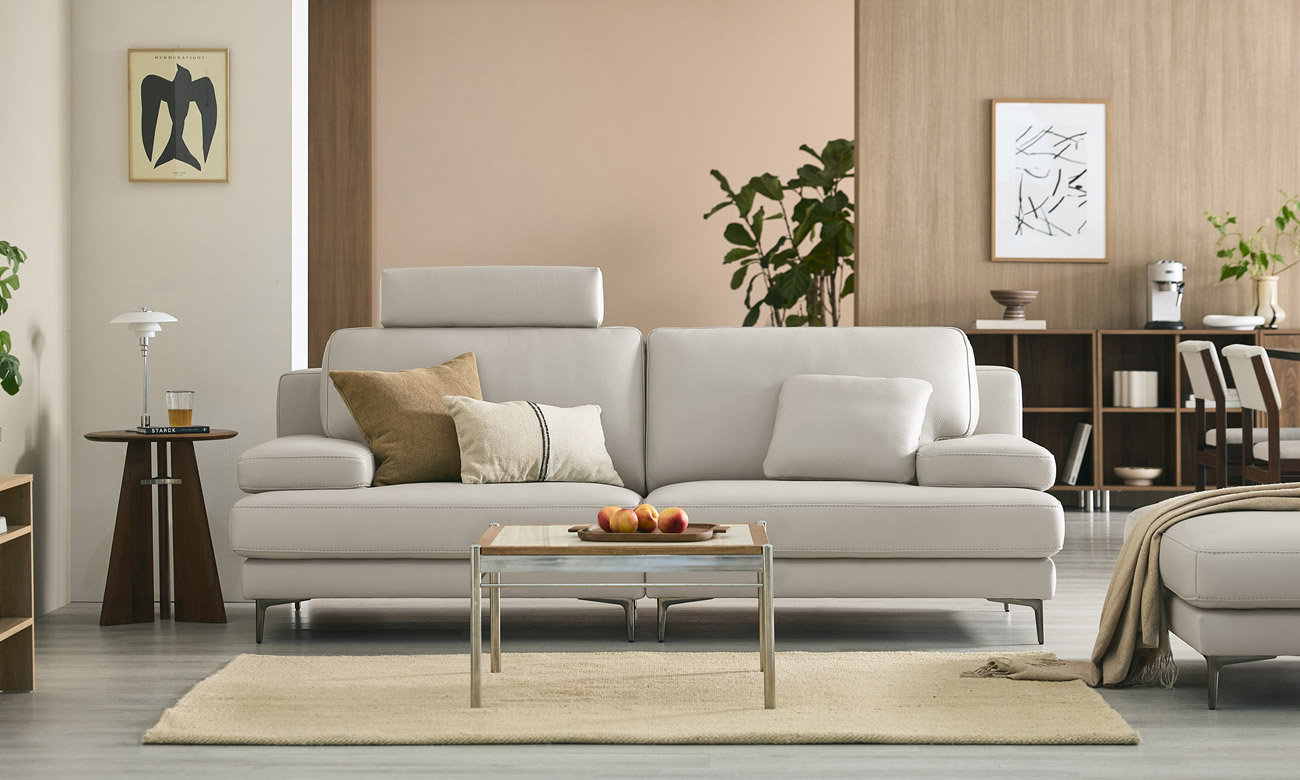 노만 3인 비텔로 통가죽 슈렁큰 천연면피 소가죽 소파(전면가죽적용)+쿠션1개