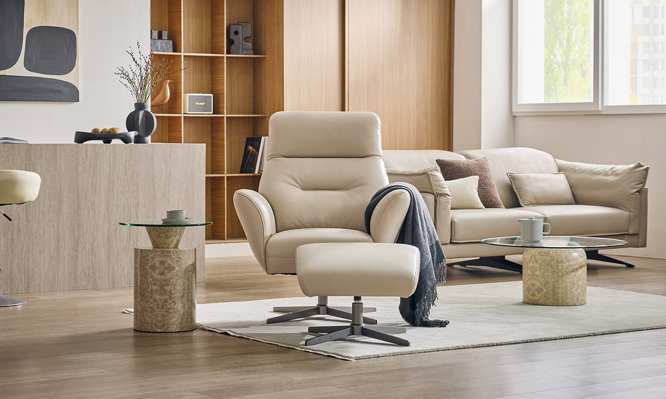 미오 1인 수동 리클라이너 천연면피 소가죽 체어(전체가죽적용)