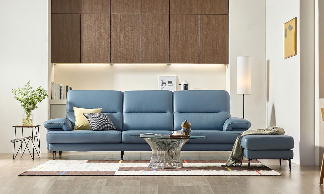 나투아 4인 레체 이태리 천연면피 소가죽 소파(전측면가죽적용)