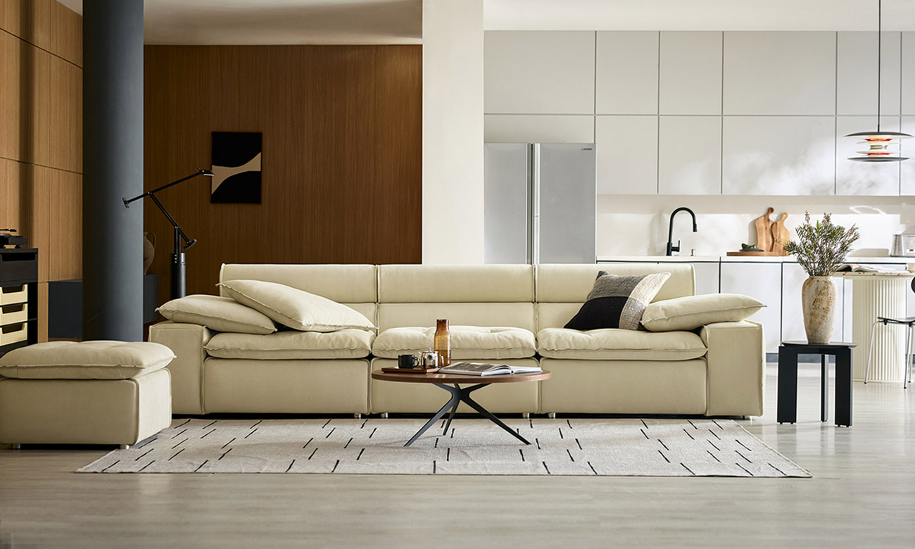 에디프 4인 벨리노 이태리 누벅 내추럴 천연면피 소가죽 소파(전체가죽적용)+쿠션3개