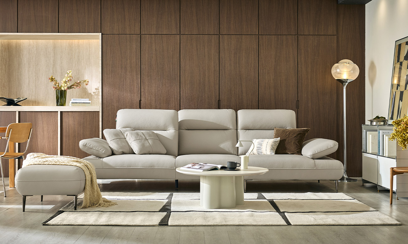 [Reva-lution 25%] 레바 4인 기능성 피아나 이태리 통가죽 천연면피 소가죽 소파(전측면가죽적용)+쿠션2개