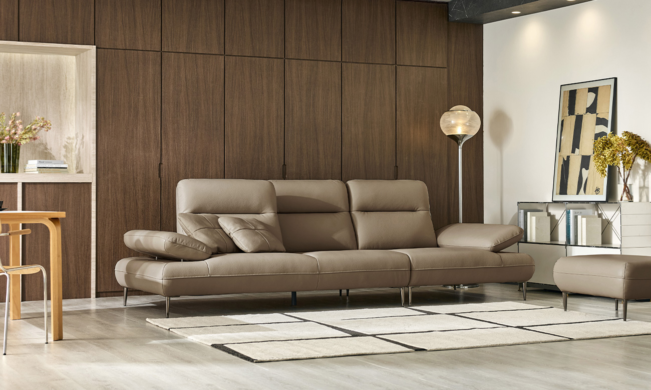 [Make Spring 23%] 레바 멀티 4인 기능성 천연면피 소가죽 소파(전측면가죽적용)+쿠션2개