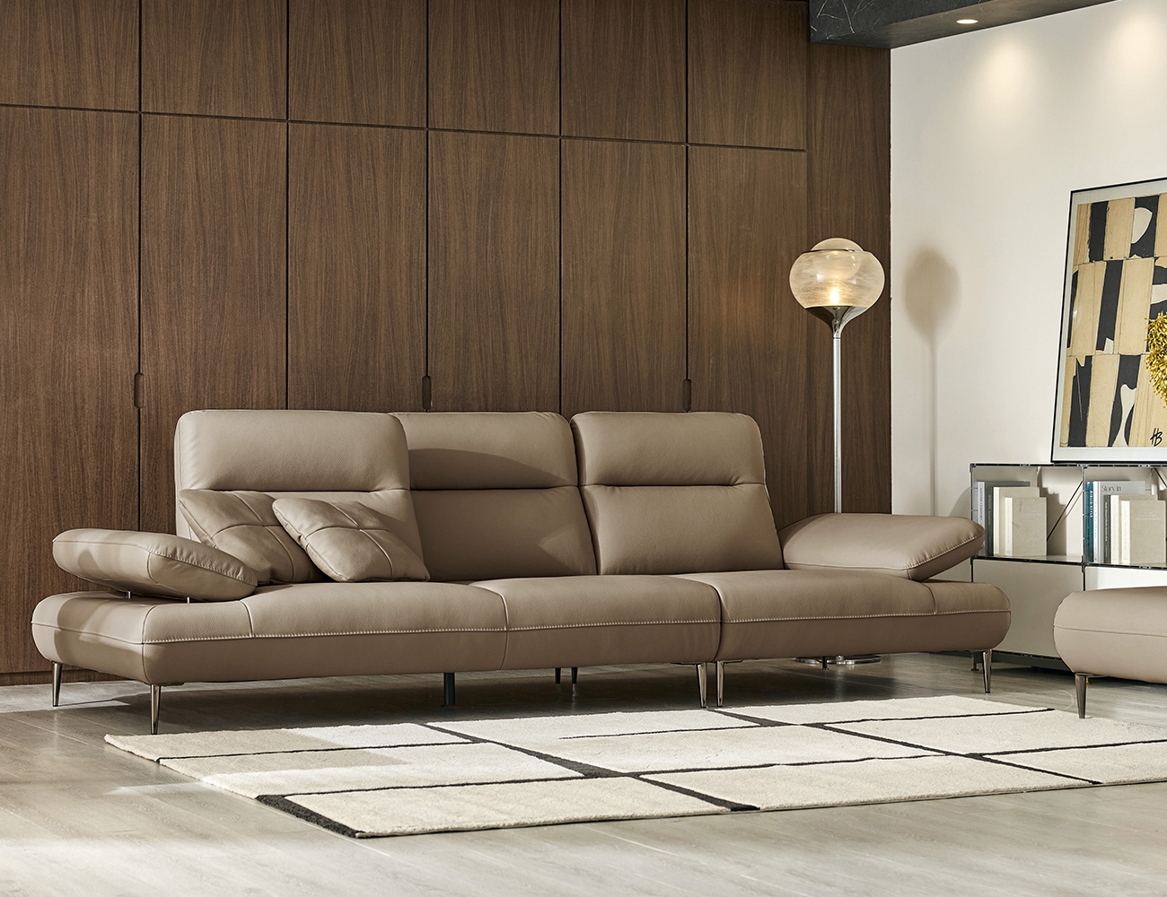 [Make Spring 23%] 레바 멀티 4인 기능성 천연면피 소가죽 소파(전측면가죽적용)+쿠션2개