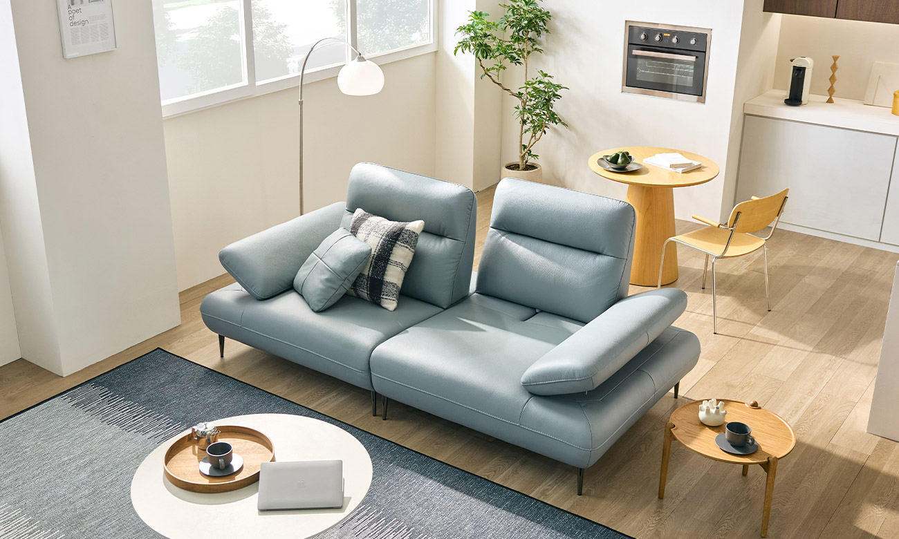 [Reva-lution 25%] 레바 3인 기능성 피아나 이태리 통가죽 천연면피 소가죽 소파(전측면가죽적용)+쿠션1개