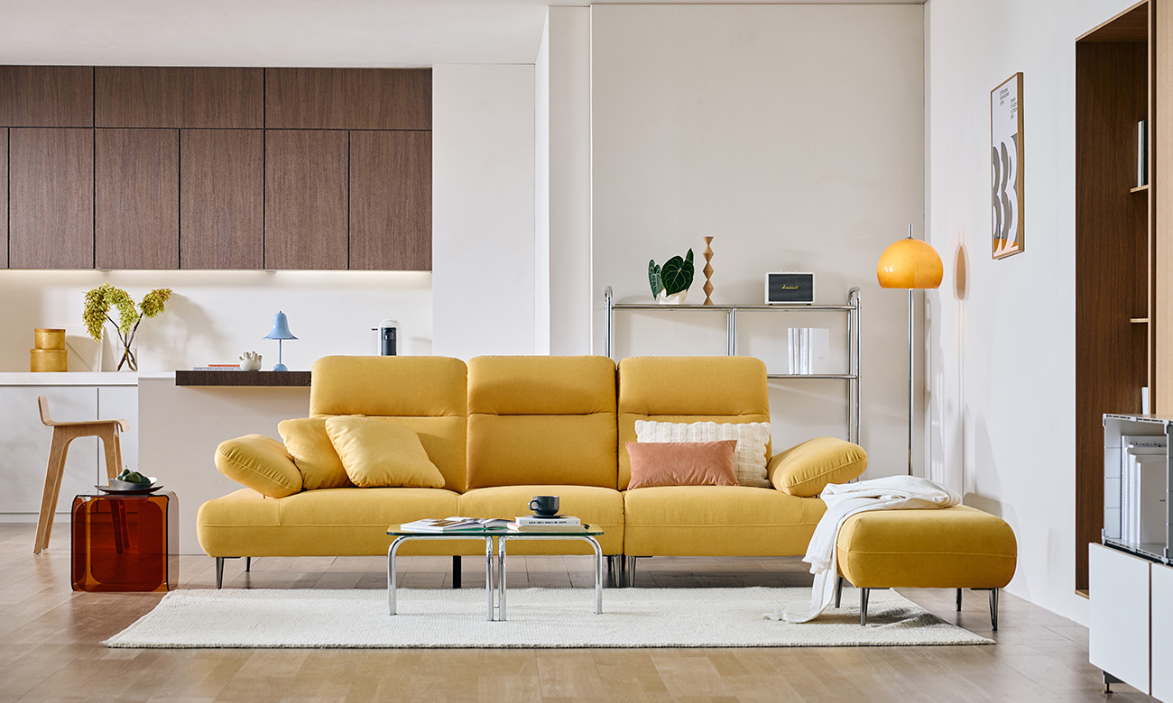 [Reva ENCORE 25%] 레바 3.5인 기능성 젠위브 패브릭 소파+쿠션2개