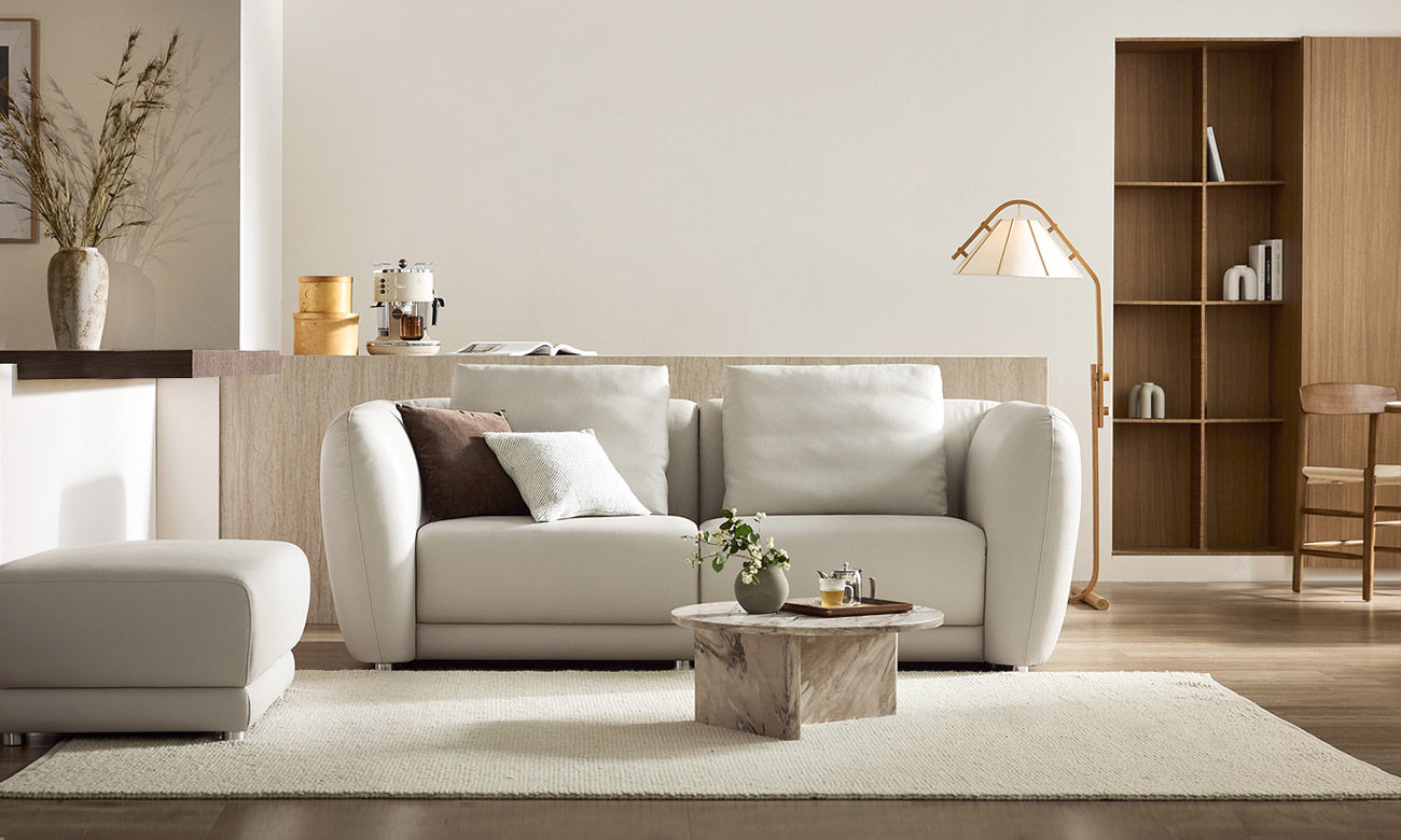 베야 3인 천연면피 소가죽 소파+쿠션2개