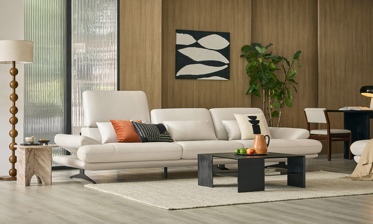 릴리안 하이 4인 기능성 슈렁큰 천연면피 소가죽 소파+쿠션3개