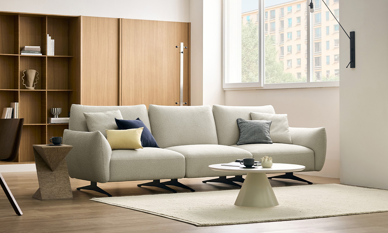 아를 4인 루위브 패브릭 소파+쿠션2개