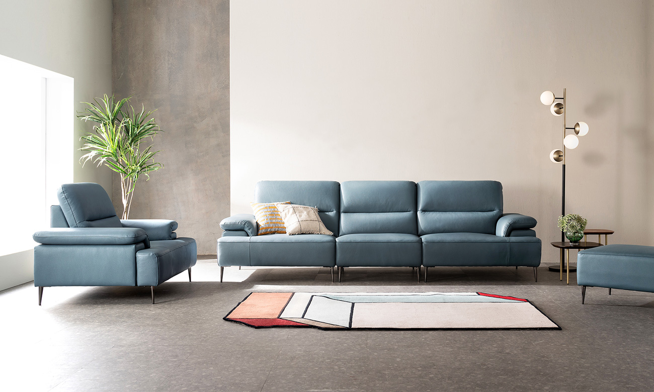 [Monthly Best 10%] 바네사 4인+1인 천연면피 소가죽 소파