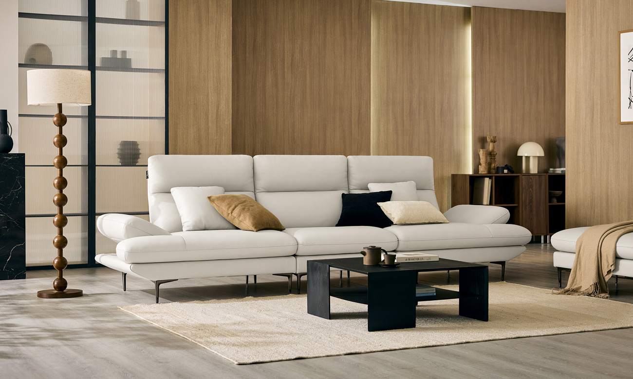 클레어II 4인 기능성 도나 천연면피 소가죽 소파(전체가죽적용)+쿠션2개