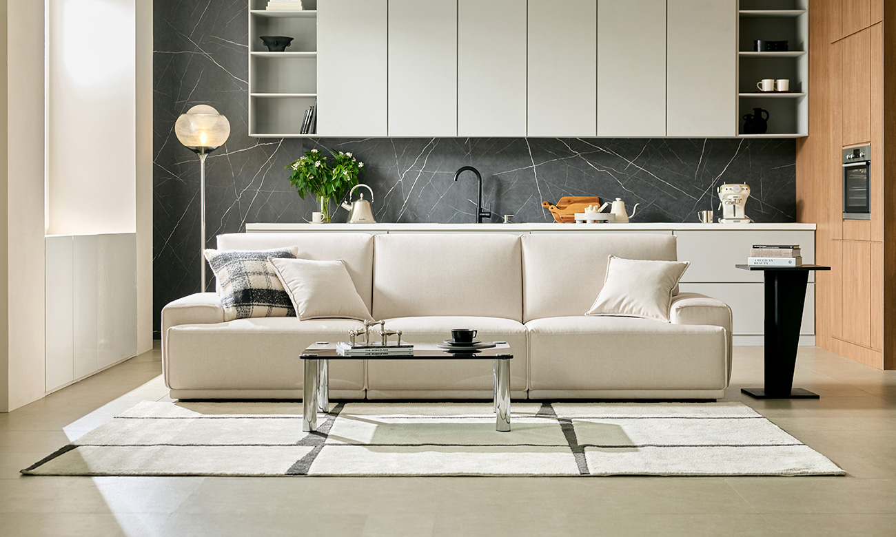 도에브 모듈 4인 젠위브 패브릭 소파+쿠션2개