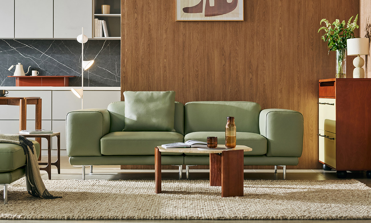 벨루떼 3인 천연면피 소가죽 소파+쿠션1개