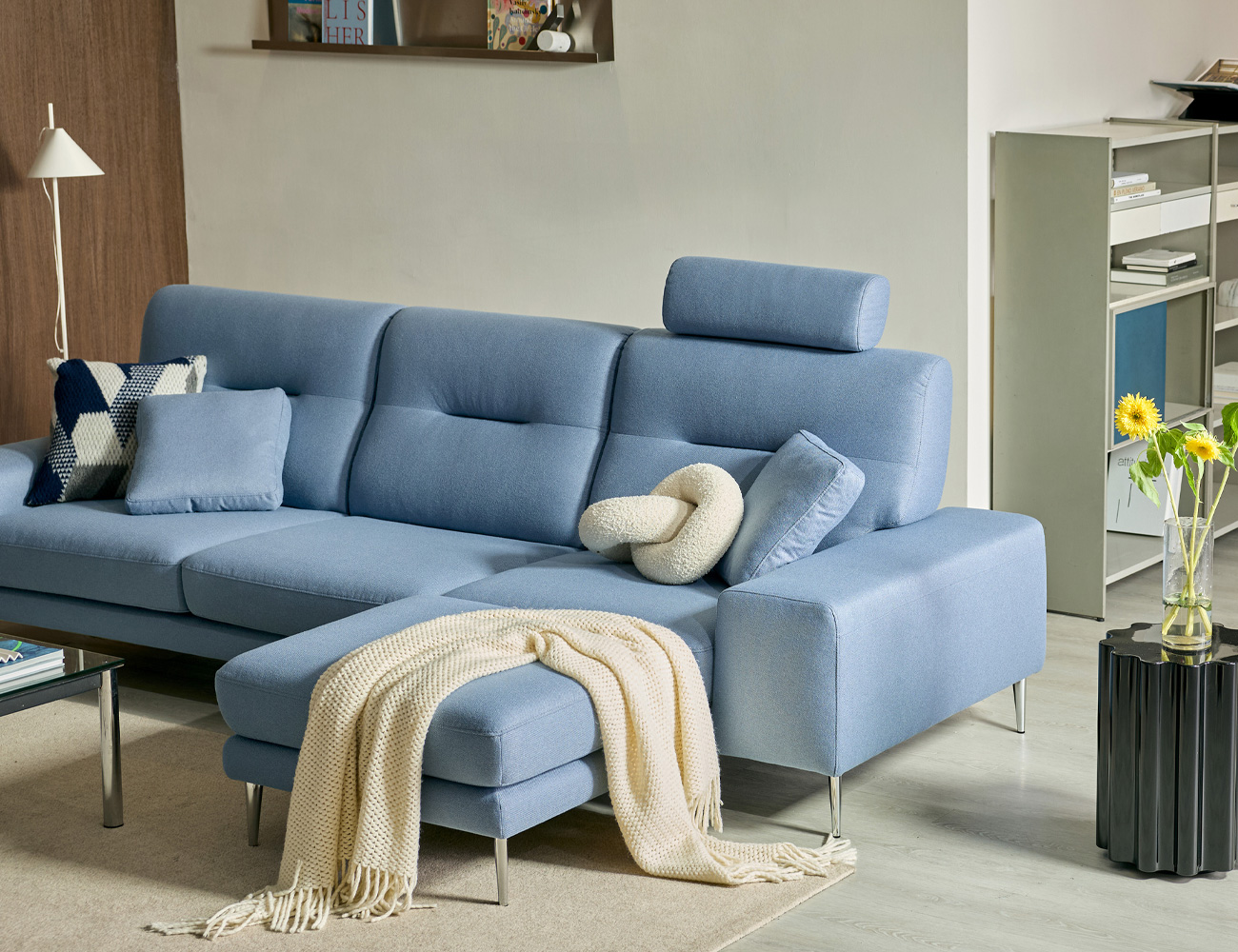 누보 4인 데이위브 패브릭 소파+쿠션2개