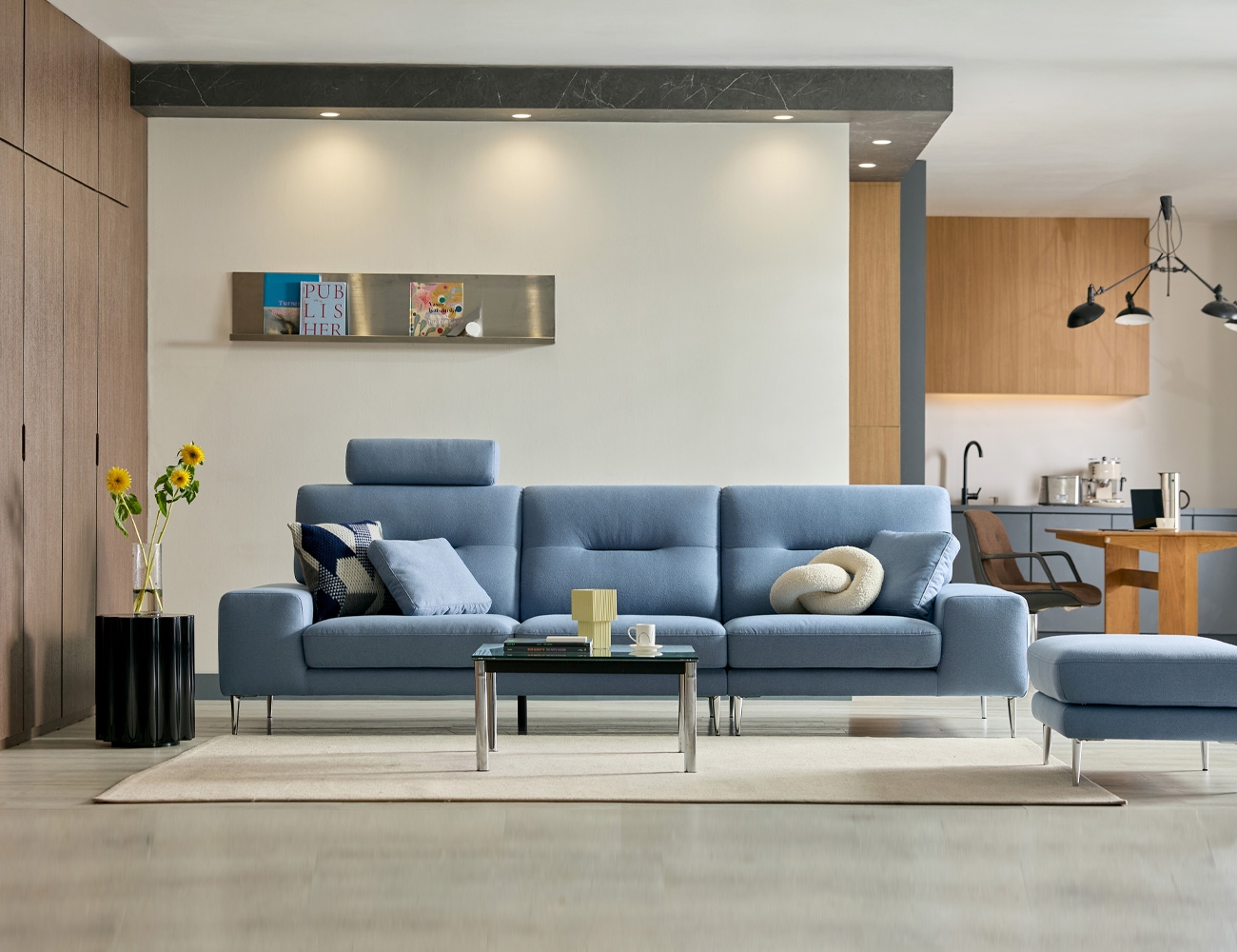 누보 4인 데이위브 패브릭 소파+쿠션2개