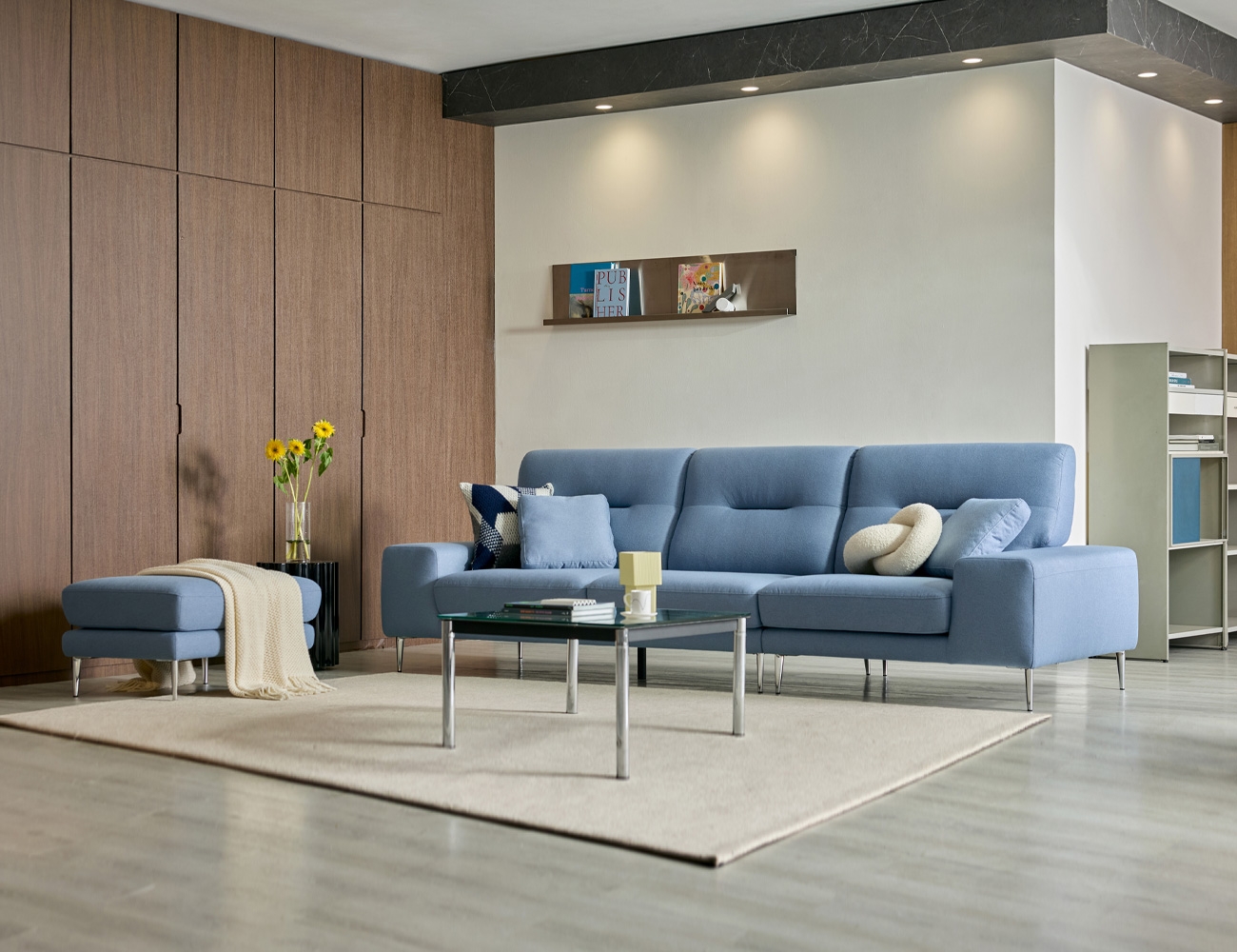 누보 4인 데이위브 패브릭 소파+쿠션2개