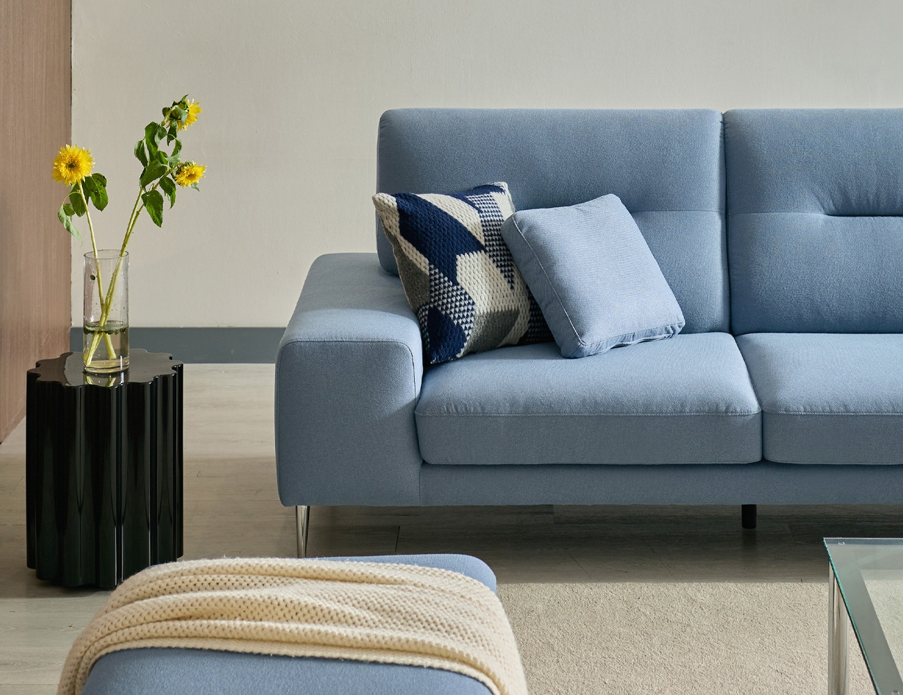 누보 4인 데이위브 패브릭 소파+쿠션2개