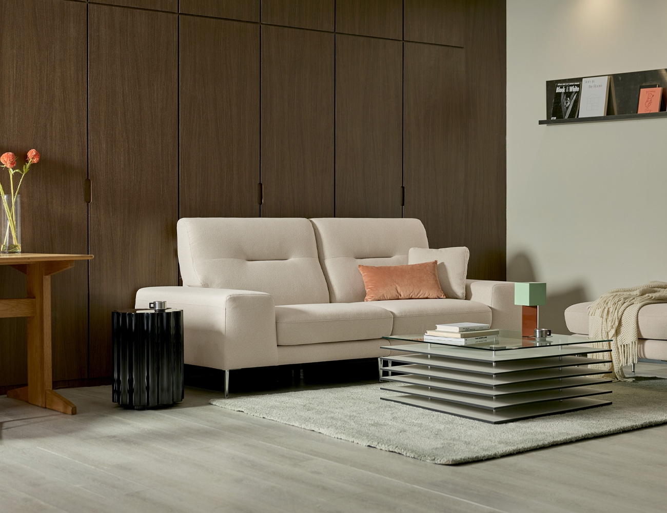 누보 3인 데이위브 패브릭 소파+쿠션1개