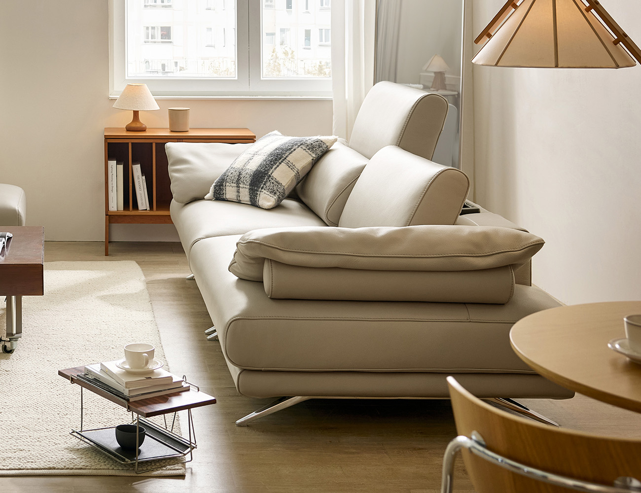 폰토 하이 3인 기능성 비텔로 통가죽 슈렁큰 소가죽 소파(전체가죽적용)+쿠션3개