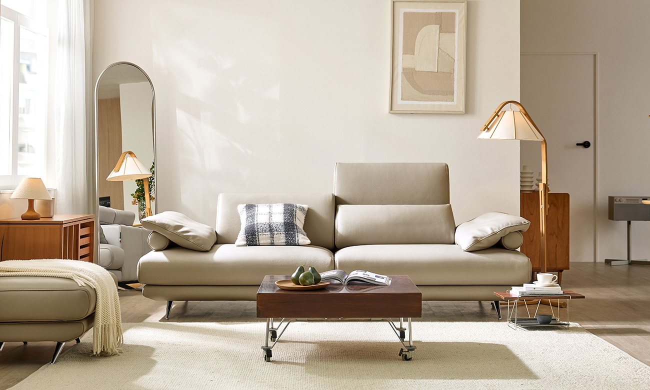 폰토 하이 3인 기능성 비텔로 통가죽 슈렁큰 소가죽 소파(전체가죽적용)+쿠션3개