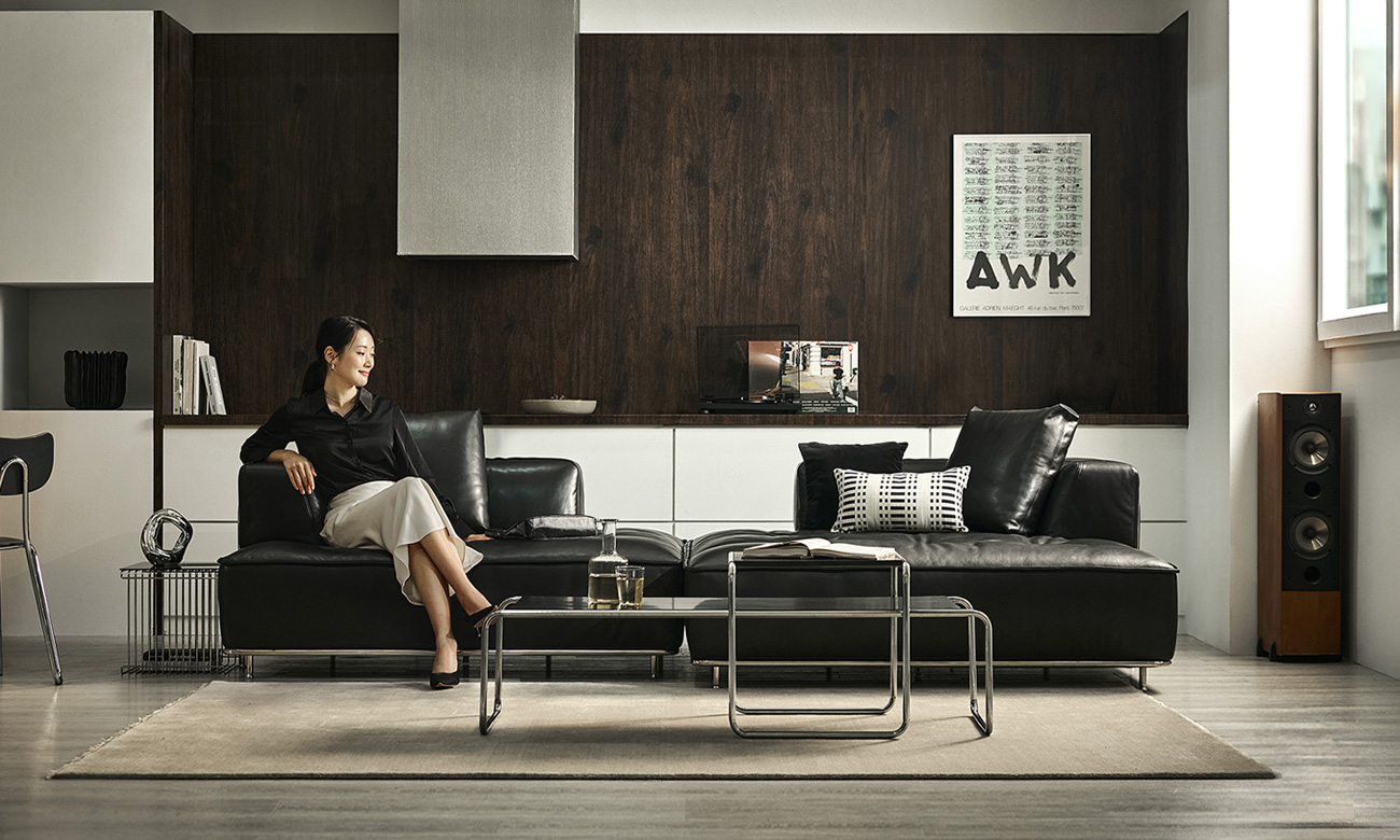 도미노 4인 반카우치형 룩세노 이태리 아닐린 내추럴 천연면피 소가죽 소파(전체가죽적용)+쿠션2개