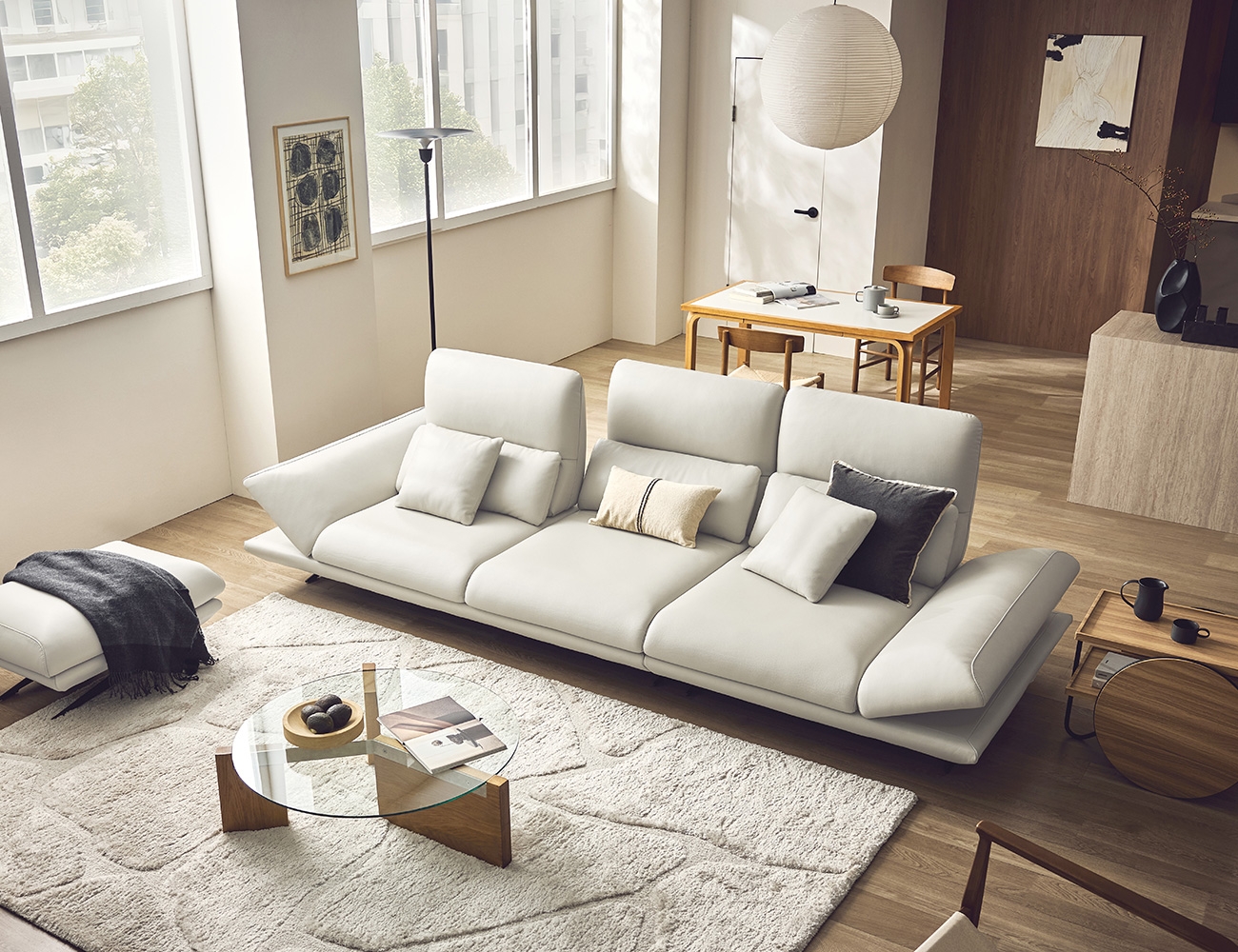 라피오 스윙 4인 기능성 레체 이태리 천연면피 소가죽 소파(전체가죽적용)+쿠션2개