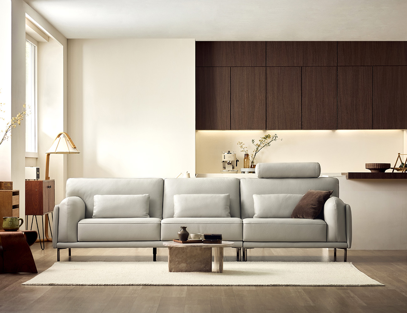 소플리움 4인 비텔로 통가죽 슈렁큰 천연면피 소가죽 소파(전측면가죽적용)+쿠션3개