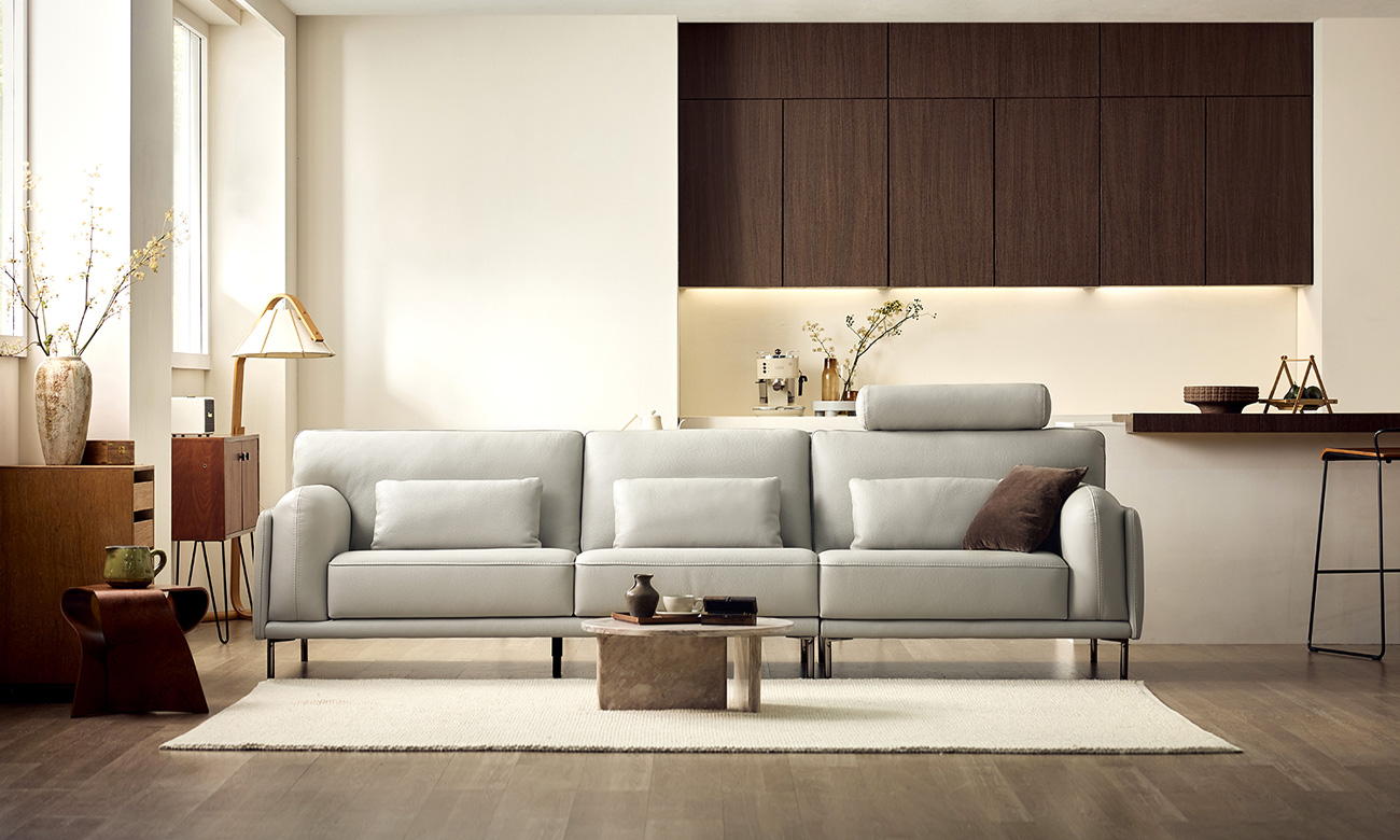 소플리움 4인 비텔로 통가죽 슈렁큰 천연면피 소가죽 소파(전측면가죽적용)+쿠션3개