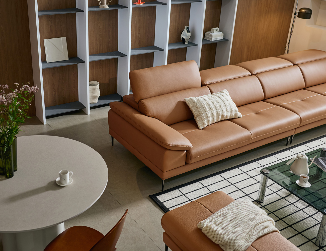 로세티 6인 기능성 럭스 통가죽 천연면피 소가죽 소파