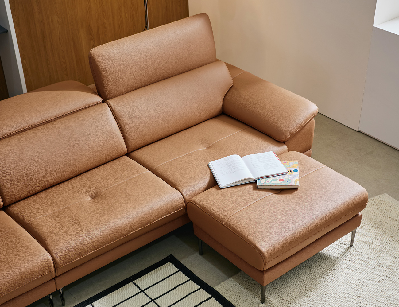 로세티 6인 기능성 럭스 통가죽 천연면피 소가죽 소파